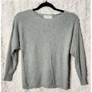 Bianco Blu Womens‎ Italian Wool Cashmere Sweater Size Medium Gray Silk Capsule